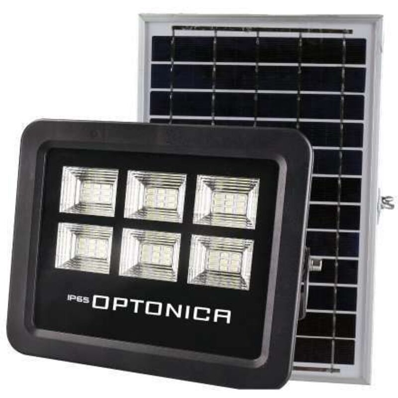 Optonica - Proyector led solar Negro Equivalente 100W 2000lm Día blanco 6000K