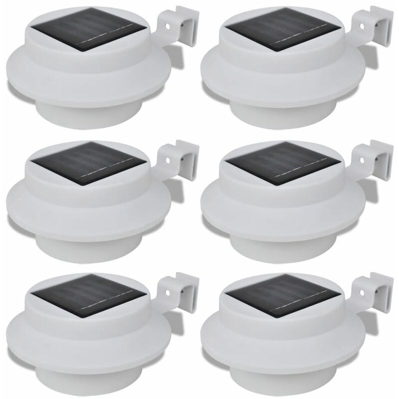 

Foco solar blanco para vallas de jardin, 6 unidades