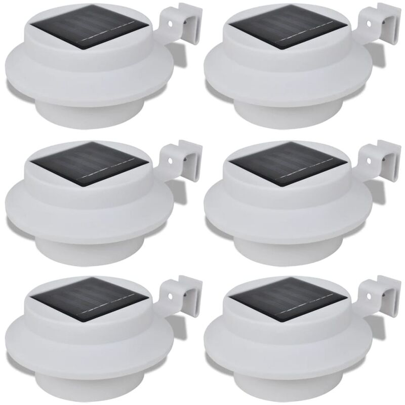 

Foco solar blanco para vallas de jardín, 6 unidades