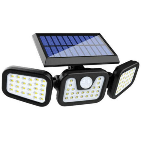 Foco solar con 3 cabezales y detector de movimiento