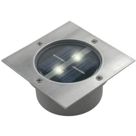 Foco solar cuadrado 0,12 W plateado 5000.198 Ranex - Plateado
