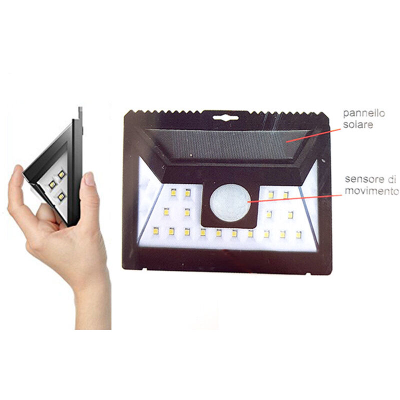 Foco Solar De 24 Led Para Jardín Exterior Con Sensor De Movimiento