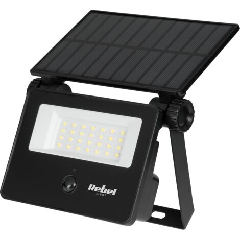 Foco solar de jardín con sensor crepuscular y de movimiento Rebel 6W
