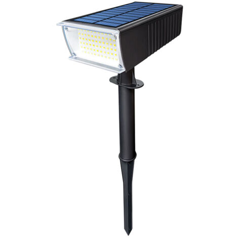 Foco solar exterior para jardín, césped y paisajismo, para enchufar al suelo.