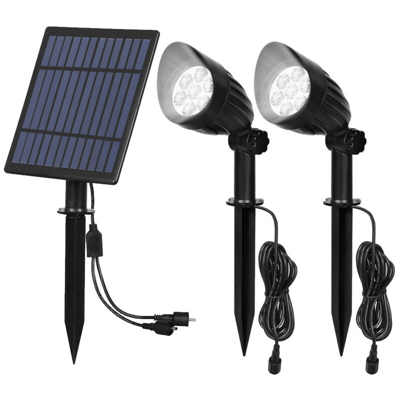 

Foco Solar LED para Jardín con Potente Panel Solar de 5W, Lámpara Solar Exterior 6000K Iluminación Blanca Cálida IP66 para iluminar caminos,