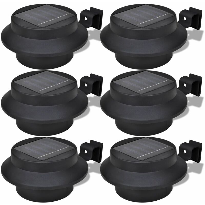 

Foco solar negro para vallas de jardin, 6 unidades