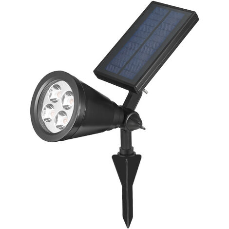 Foco solar para exteriores 2 en 1 que cambia de color, luces solares ajustables fijas para exteriores, IP65, impermeable, luces solares para jardín, para patio, pasarela, árboles (1 paquete, multicolo