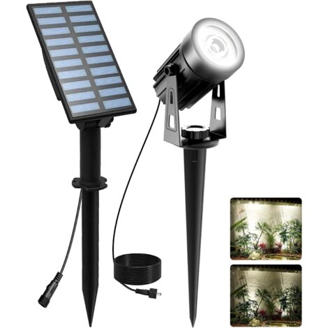 Foco solar para exteriores, resistente al agua IP65, ideal para caminos de jardín, iluminación solar para exteriores de 6000K.