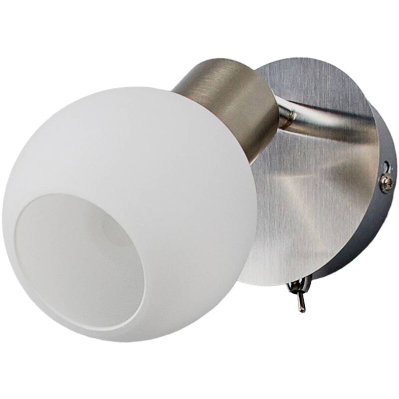 

Lindby - Foco LED de pared Elaina, níquel mate