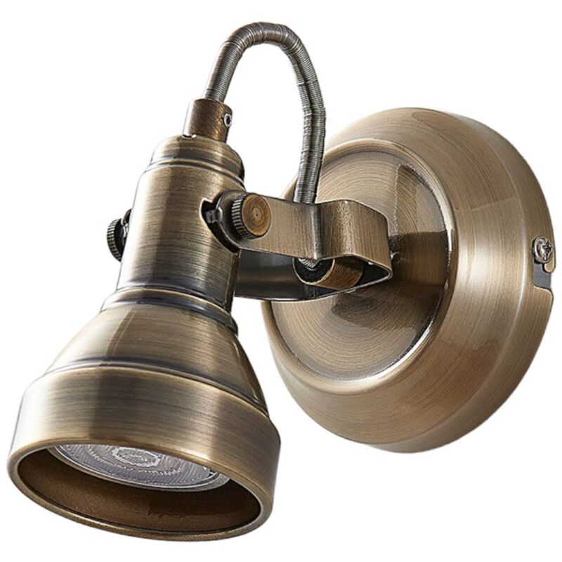 

Lindby - Foco LED de pared Perseas, latón antiguo