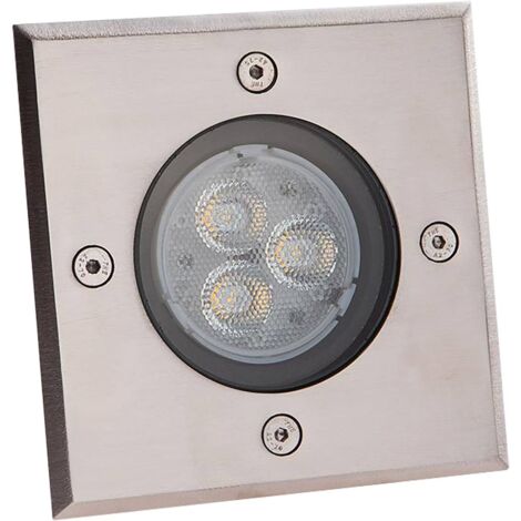 Foco LED empotrable en suelo AVA cuadrado, IP67