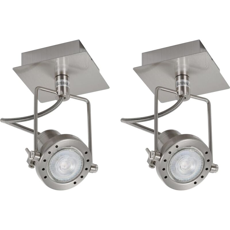 

vidaXL Focos 2 piezas plateado GU10 - Plateado