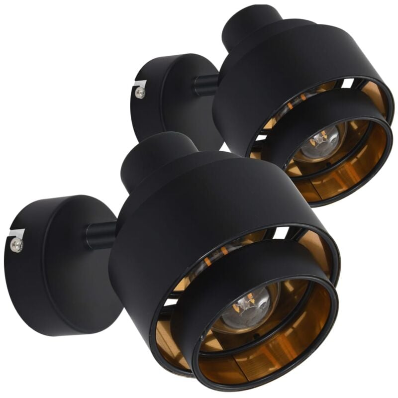 

vidaXL Focos 2 unidades negro E14 - Negro