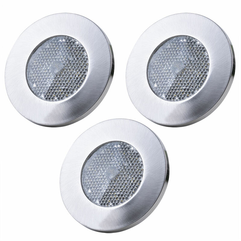 

Focos de empotrar Focos de techo Focos de techo Focos de techon de techo dormitorio, metal plateado en blanco, juego de 3, 19x LED por foco 3x 1,5