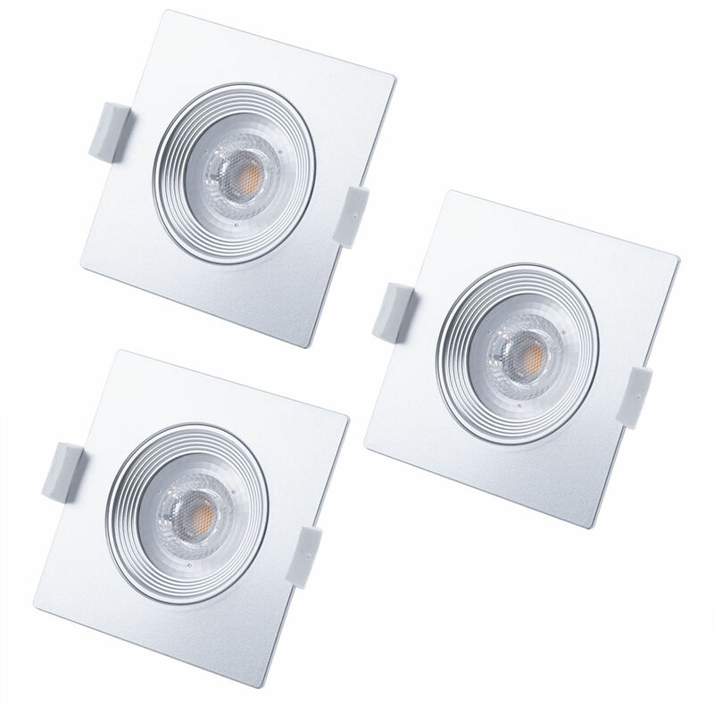 

Briloner - Focos de empotrar Focos de techo Lámparas de techo Focos de empotrar luces de pasillo, ego de 3 plateados, punto angular, móvil, 3x LED 3x