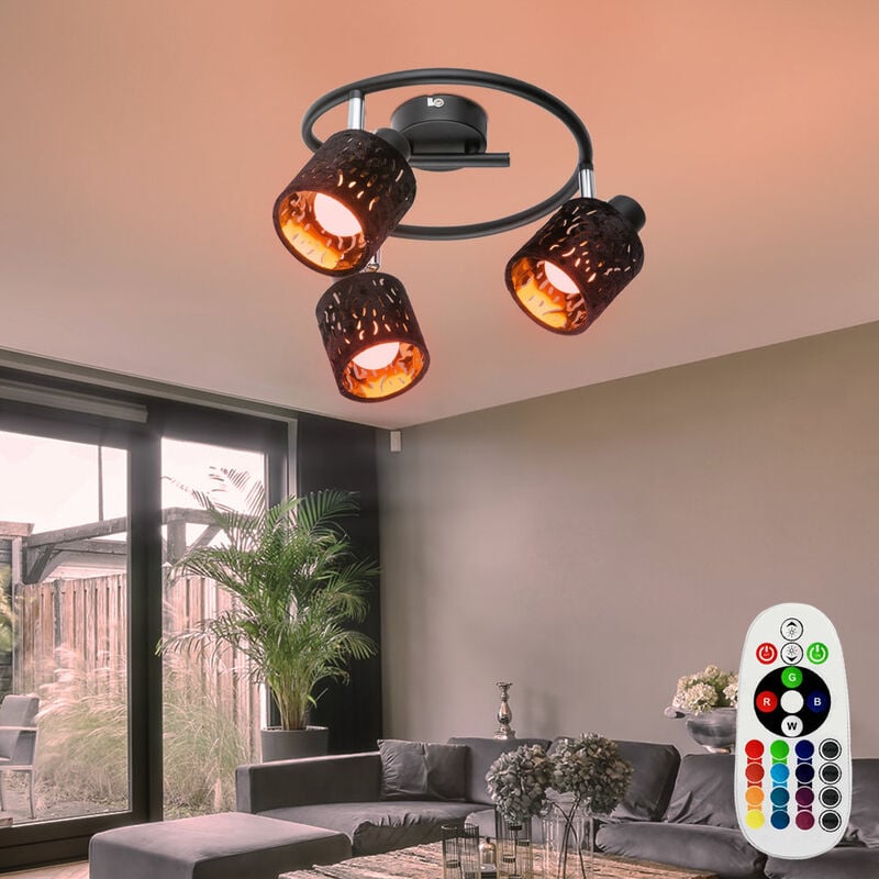 

Focos de techo regulables para salón Lámpara Rondell CONTROL REMOTO en un set que incluye lámparas LED RGB