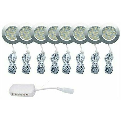 focos LED de 12 V y 3 W, lámpara ultrafina para autocaravana, camión, caravana, autobús, apto para armario, armario de cocina, armario, librería, color blanco natural 6000 K