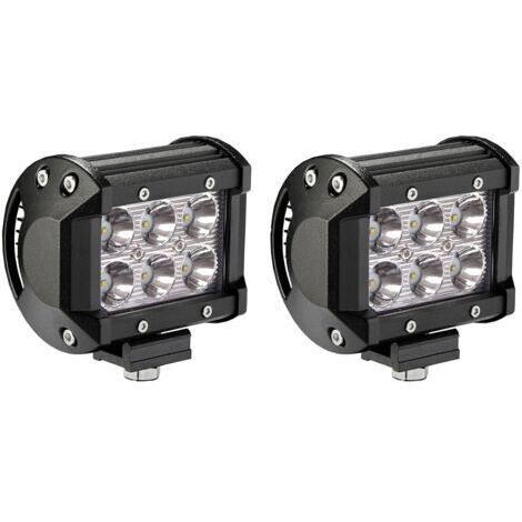 focos LED de trabajo de 18 W, 1800 lúmenes, luz blanca de inundación, 12 V/24 V, reflector de trabajo.
