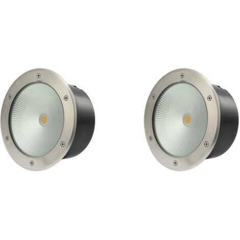 focos LED empotrables de suelo de 20 W, IP67, resistentes al agua - Blanco cálido 3000 K, 1700 lm - Iluminación empotrable de 180 mm de diámetro