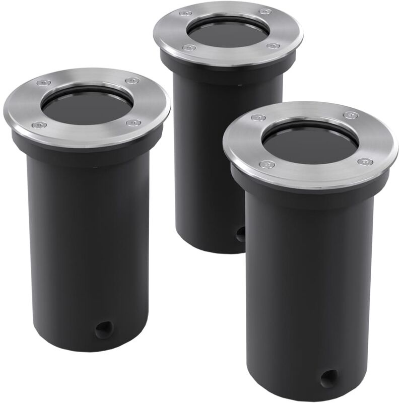 

Focos LED empotrables de suelo de jardín redondos 3 uds