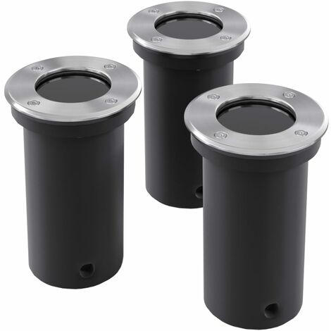 Focos LED empotrables de suelo de jardín redondos 3 uds