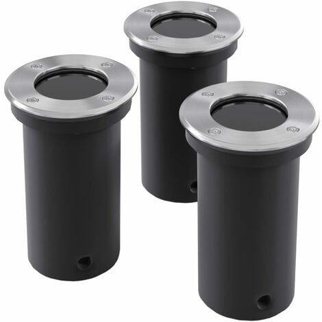 Focos LED empotrables de suelo de jardín redondos 3 uds vidaXL