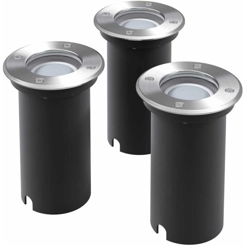 

Focos LED empotrables de suelo de jardín redondos 3 unidades