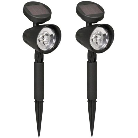 Focos LED solares Lazise 2 uds. negro 44239 Luxform - Negro