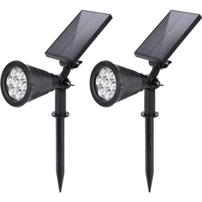 

Focos solares para exteriores, 7 luces LED solares para jardín al aire libre, aptas para jardines, patios, callejones, callejones, aceras, terrazas,
