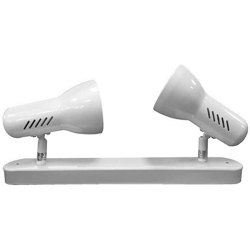 Lampada da parete con 2 faretti modello Galaxy EDM - 60W - E27 - Bianco - Lampadina non inclusa