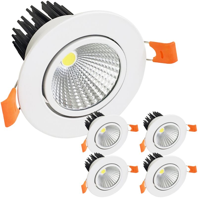 Led Atomant Sl - Focus Downlight led 7W 650LM Orientable Coupe 65mm Blanc Froid 6500K - Lot de 5 u.