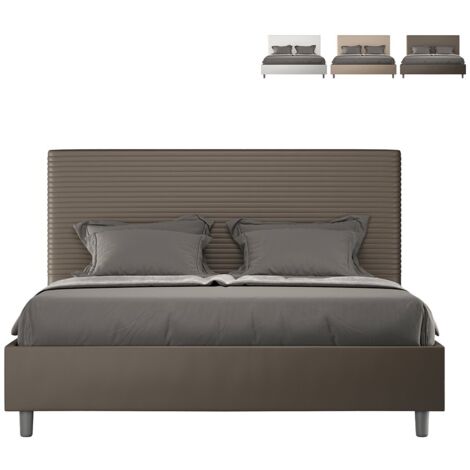 Focus M1 modernes Kunstleder-Doppelbett 160x200 Container  Farbe: Braun - Version: Standardmodell