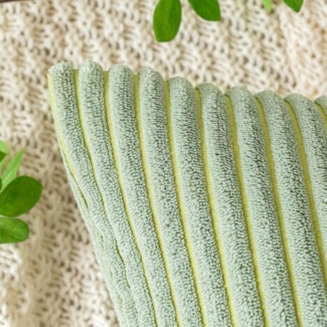 Fodera decorativa in velluto a coste per cuscino, morbida federa per divano, ideale per casa, soggiorno e camera da letto, 45x45 cm, set da 2, verde.