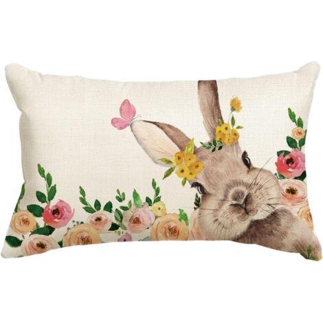 Federa Cuscino 30x50 Cm Stile Primaverile - Motivo Tulipani E Farfalle | Decorazione Divano E Soggiorno - Foto 3