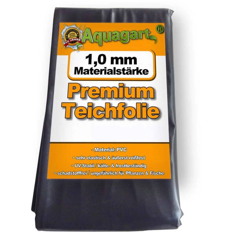 Telo per laghetto in pvc 10m x 2m 1,0mm, pellicola nera per il laghetto da giardino