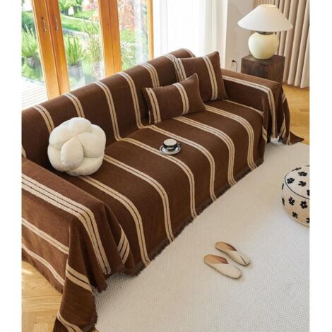 Fodera reversibile per divano a 3 posti Click Clack 260x180 cm, in ciniglia spessa e resistente agli strappi, ideale per famiglie.