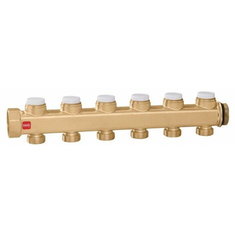 Förderverteiler komplett mit voreinstellbaren Rücklaufsperren 5 Abgänge Caleffi 662155  5