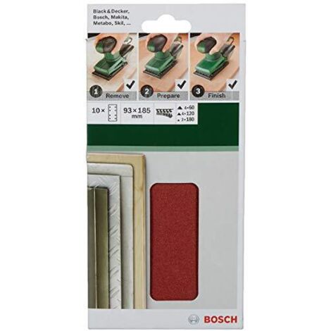 Fogli abrasivi per levigatrici orbitali 93x185 mm 10 pz Bosch