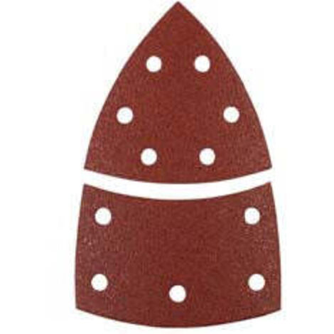 Fogli carta abrasiva triangolari a delta con velcro forati - Grana: 40 - Confezione: blister da pz 6