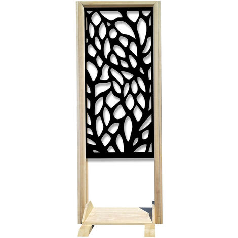 FOGLIE - Separè - Paravento modulabile - 70x190cm - in Legno e PVC  Nero