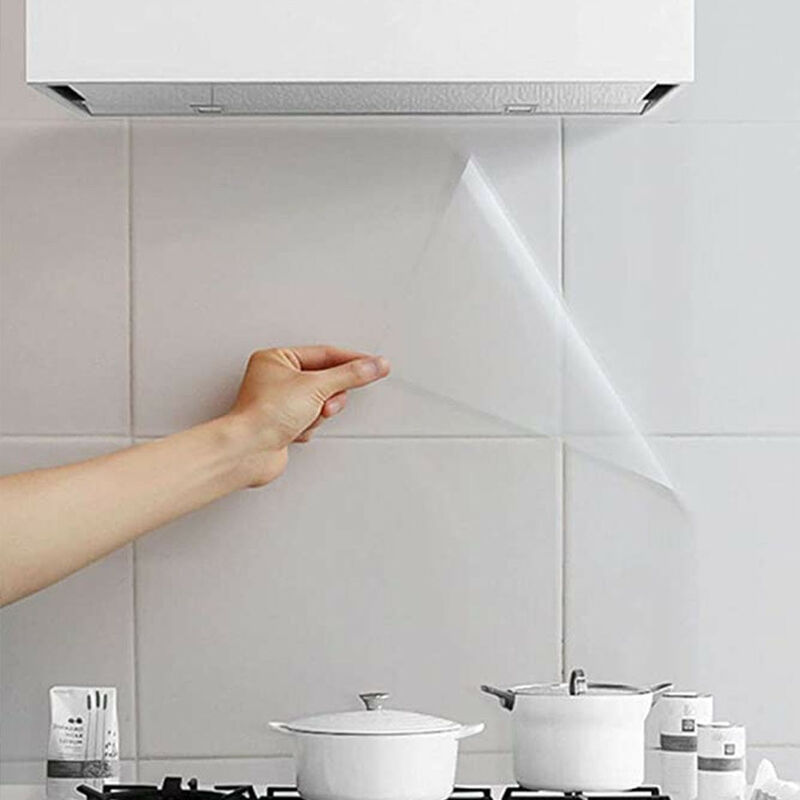 Image of Foglio trasparente autoadesivo per cucina calore e olio 60cm x 500cm
