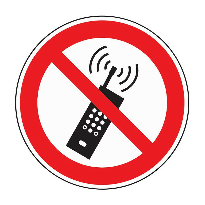 Image of Foil divieto di comunicazioni mobili. D200mm rosso / nero autoadesivo