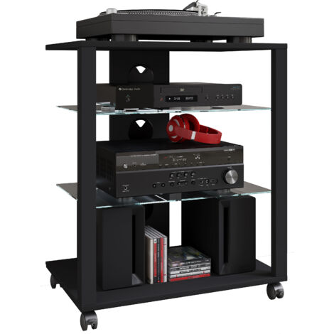 FolasR Hifi-Möbel 3 Ablagen schwarz.