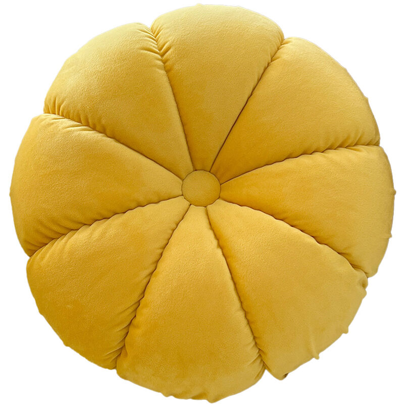 Pesce - Fold Sofa Cushion Pillow, Pumpkin Round Pillow Home Decoration Seat Sofa Bed Car Pillow Yellow