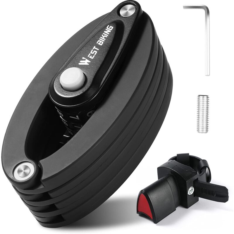 Image of ZVD - Foldable Bike Lock, 4 Digit Lock, Level 6 Security Bike Lock, Heavy Duty Foldable