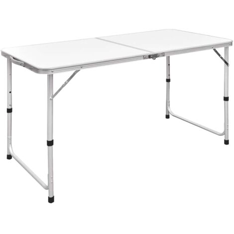 Foldable Camping Table Height Adjustable Aluminium 120 x 60 cm vidaXL