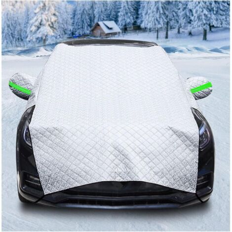 Foldable Car Windshield Cover, Universal Car Frost Cover with Elastic Hooks - Silver 255 x 235 cm