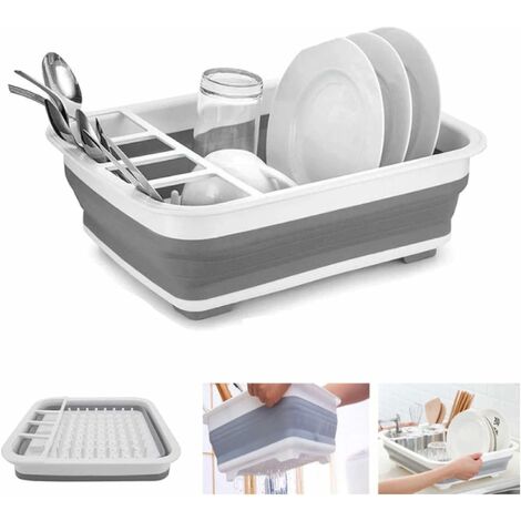 HK Dish Drainer Holder Multi-function Foldable Dish Rack Suit for