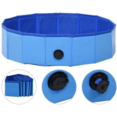 Foldable Dog Swimming Pool Blue 80x20 cm PVC
