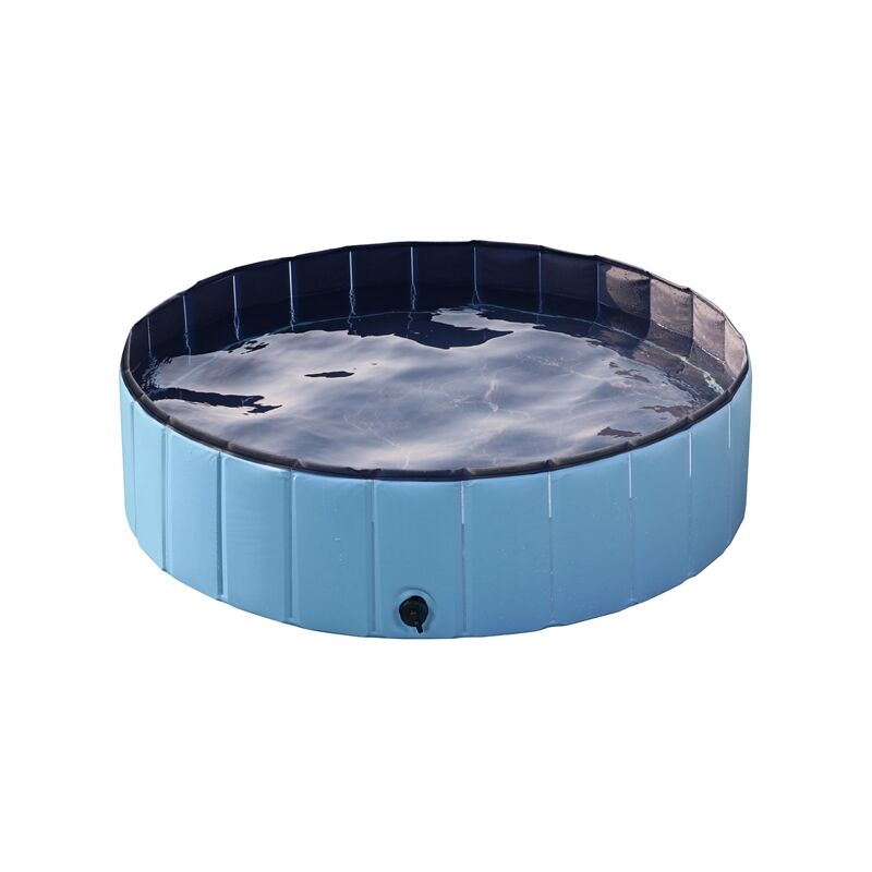 Yaheetech - Foldable Dog Swimming Pool Pet Puppy Bath Tub Shower Indoor Outdoor Dia 120cm-Blue